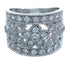Genuine Sterling Silver Cubic Zirconia Flower Ring Size 9-3/4 AX71324
